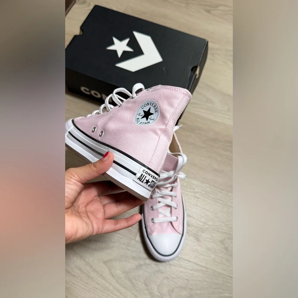 Converse Pink Low-Top Canvas Sneakers with White Accents